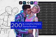 200+ BL Couple Poses Procreate Stamp, a Brush Add-On by Selentaori Studio (Thumbnail 1 of 11)