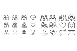 Various icons representing love, a Person Illustration by ZinetroN