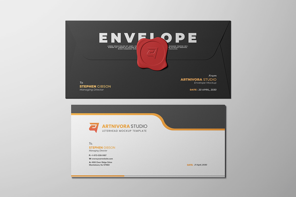 Envelope with Letterhead Mockup, an Advertising Mockup by Artnivora.Std (Photo 2 of 4)
