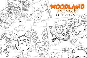 Woodland Animal Kids&Adult Coloring