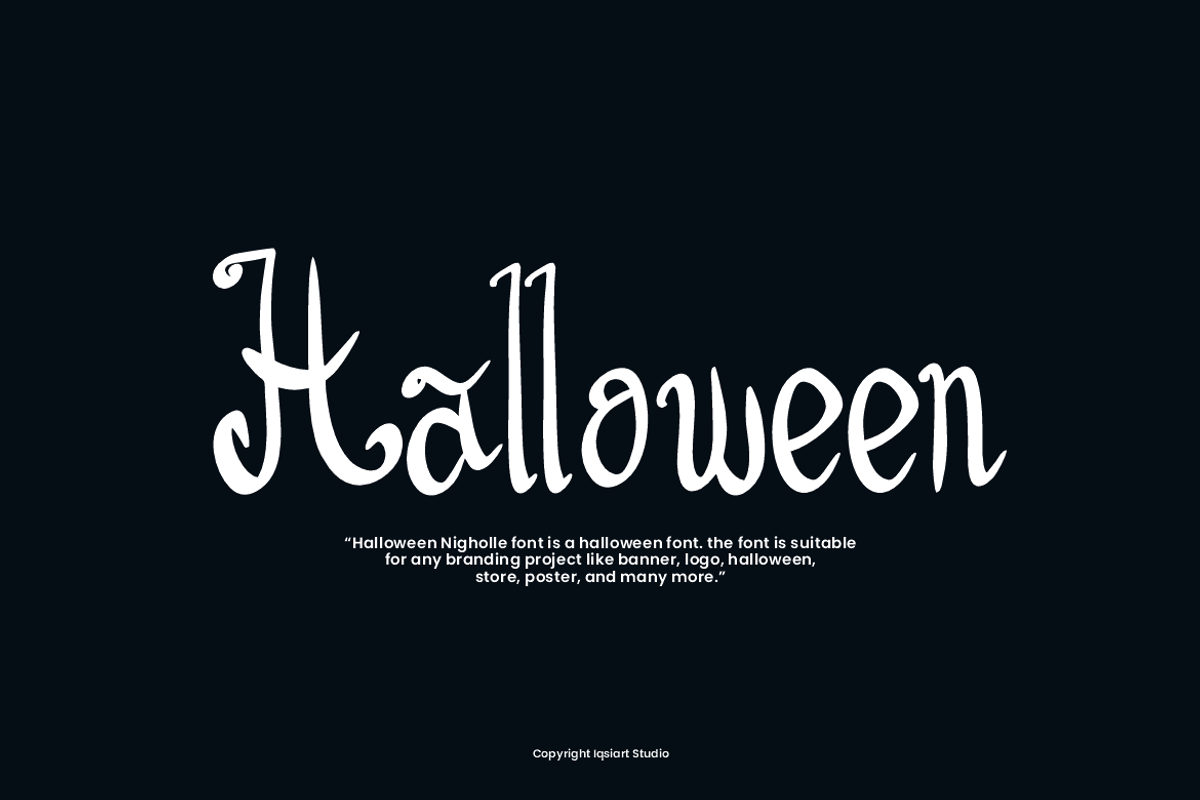 Halloween Nigholle Font, a Handwritten Font by Iqsiart Studio (Photo 2 of 7)