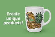 Surfing in pineapple illustration, a Person Illustration by gunaonedesign (Thumbnail 2 of 5)