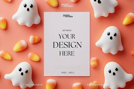 Halloween Card Mockup | 5x7 PSD