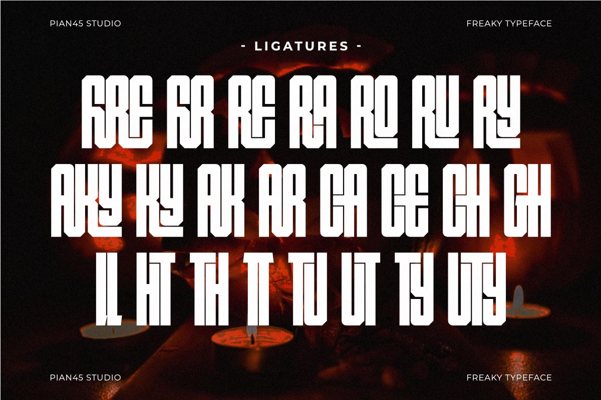 Freaky - Halloween Sans Display Font, a Sans Serif Font by Pian45 Studio (Photo 7 of 8)
