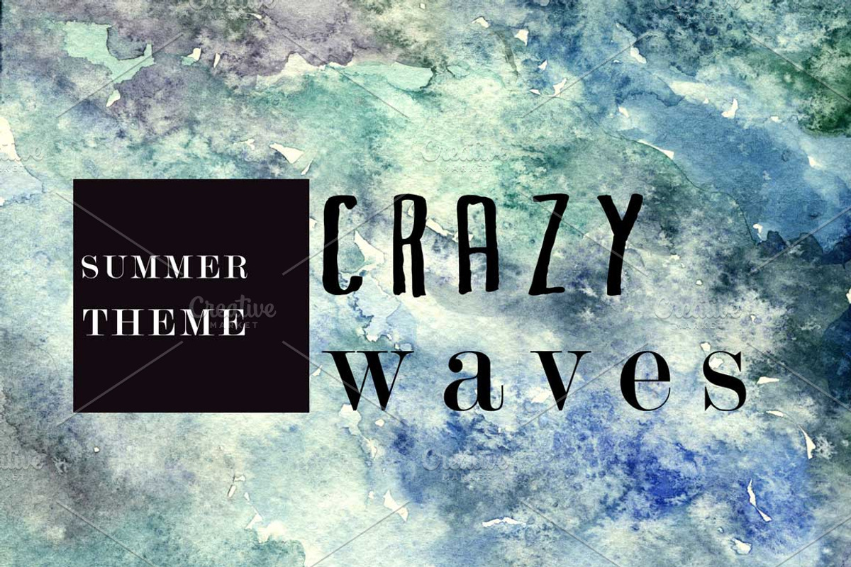 Crazy wave watercolor texture, a Texture Graphic by Inna Vinchenko Designs (Photo 1 of 2)