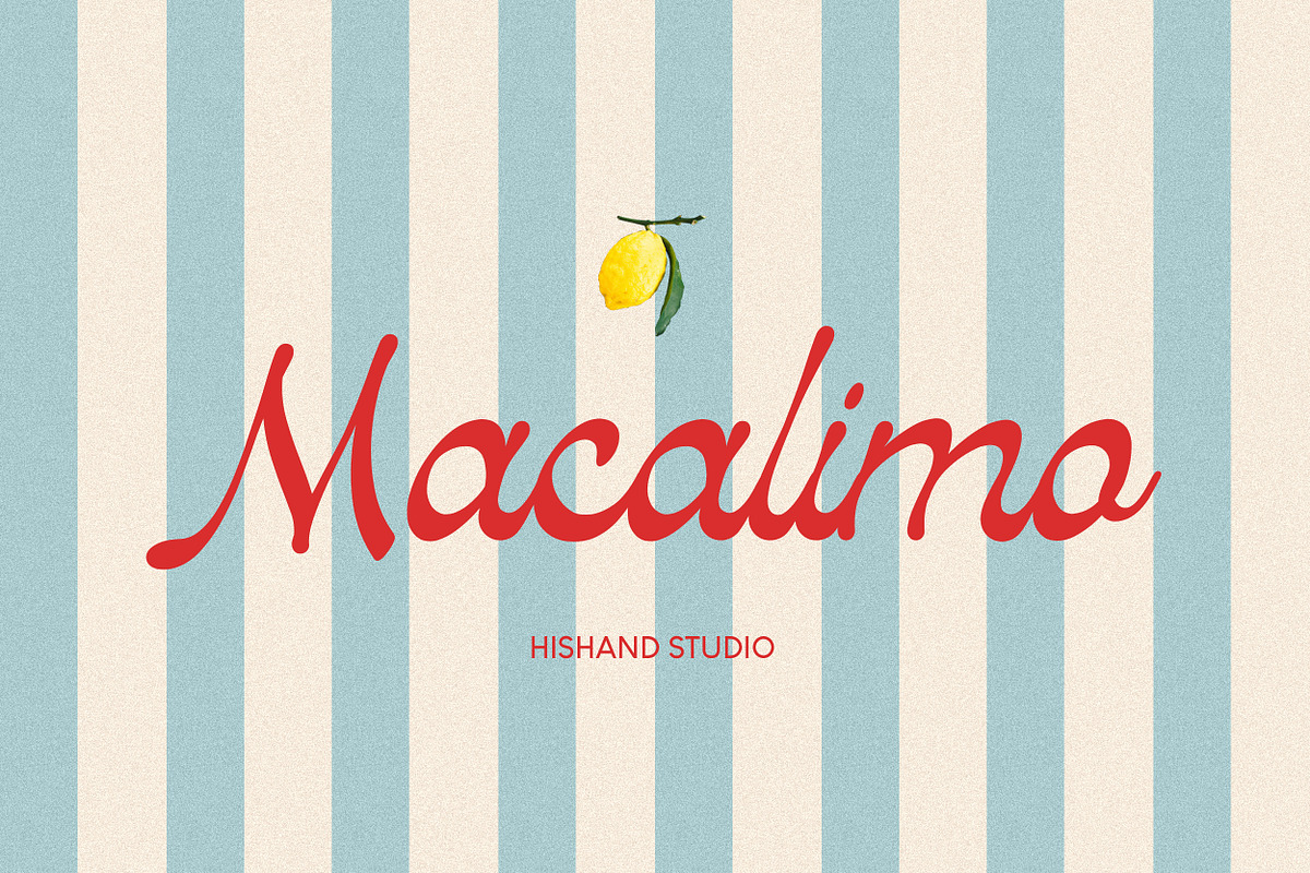 Macalimo Script Font, a Script Font by Hishand Studio (Photo 1 of 8)
