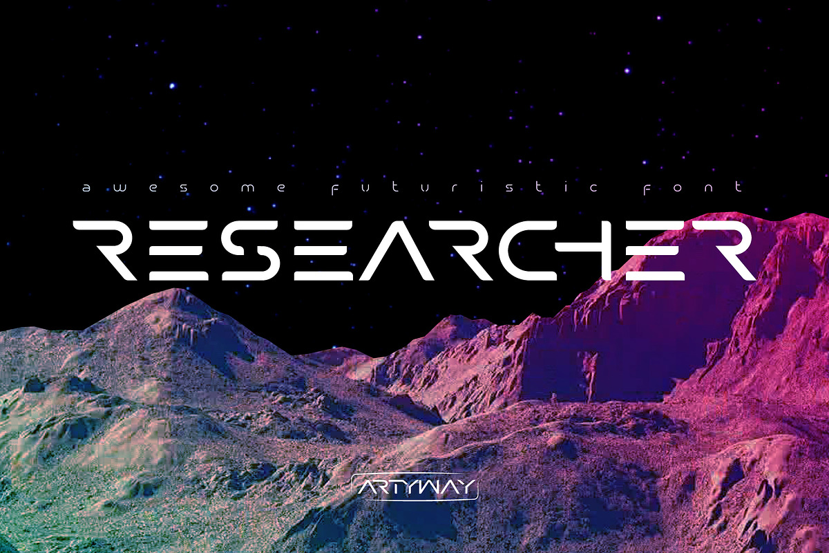 Researcher Futuristic Font, a Sans Serif Font by artyway (Photo 1 of 13)
