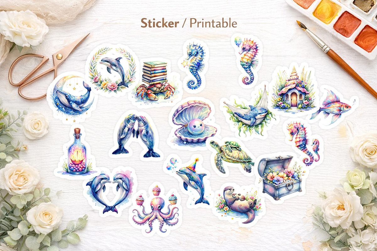 Whimsical Ocean Nursery Sublimation, an Illustration by Artnoy (Photo 7 of 8)