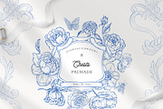 Azure Baroque LineArt, a Decorative Illustration by SunnyAfternoons (Thumbnail 4 of 15)