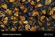 Golden tropical leaves. 42 images, a Decorative Illustration by Handmadefont (Thumbnail 2 of 11)
