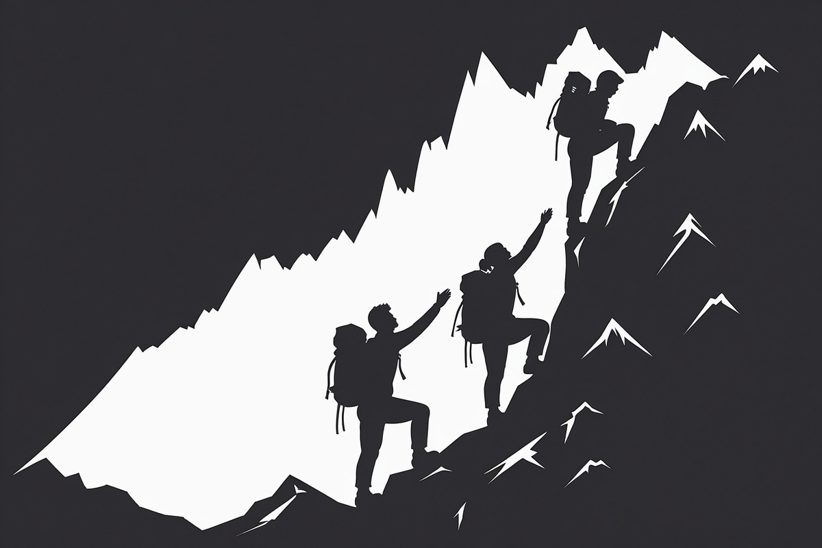 Mountain Hiking Silhouette Set, an Illustration by BIPLOB EXPERT (Photo 12 of 21)