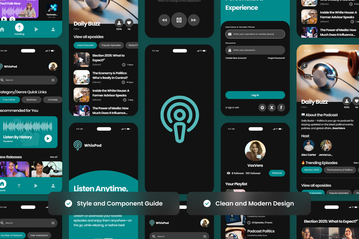 WhisPod - Podcast Streaming App UI, an App Template by twinstd (Photo 3 of 5)