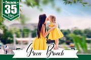 35 green branch photoshop overlays, a Layer Style Add-On by OverlayBox (Thumbnail 1 of 5)