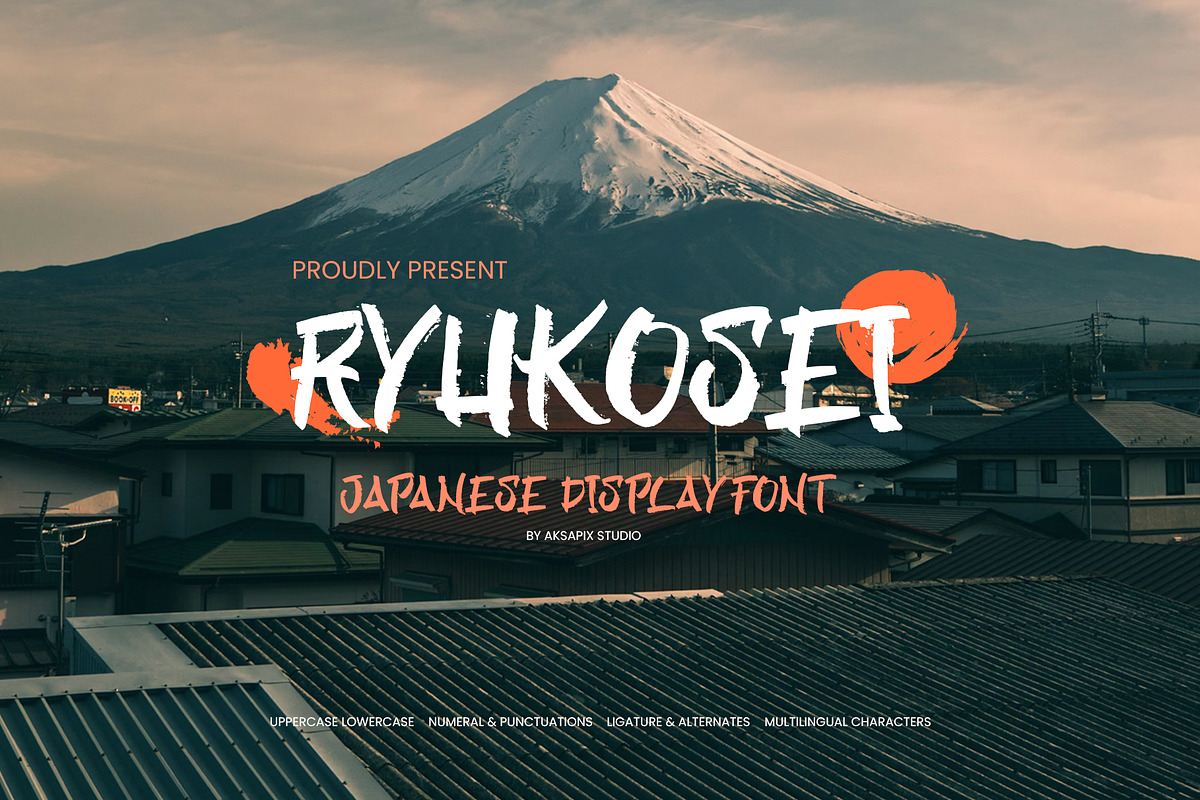 Ryukosei - Japanese Display Font, a Handwritten Font by Aksapix Studio (Photo 1 of 10)