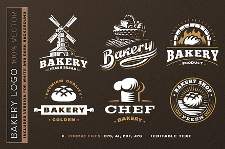 Bakery logo set