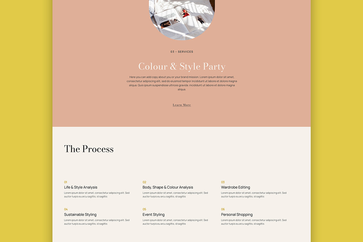 Elementor Template Services Page, a Landing Page Template by Eva Cogollos Studio (Photo 4 of 6)