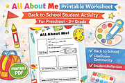 All About Me Printable Worksheet, an Education Illustration by MIRoots Design Studio (Thumbnail 2 of 8)