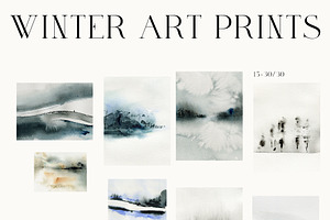 WINTER ART PRINTS - Watercolor