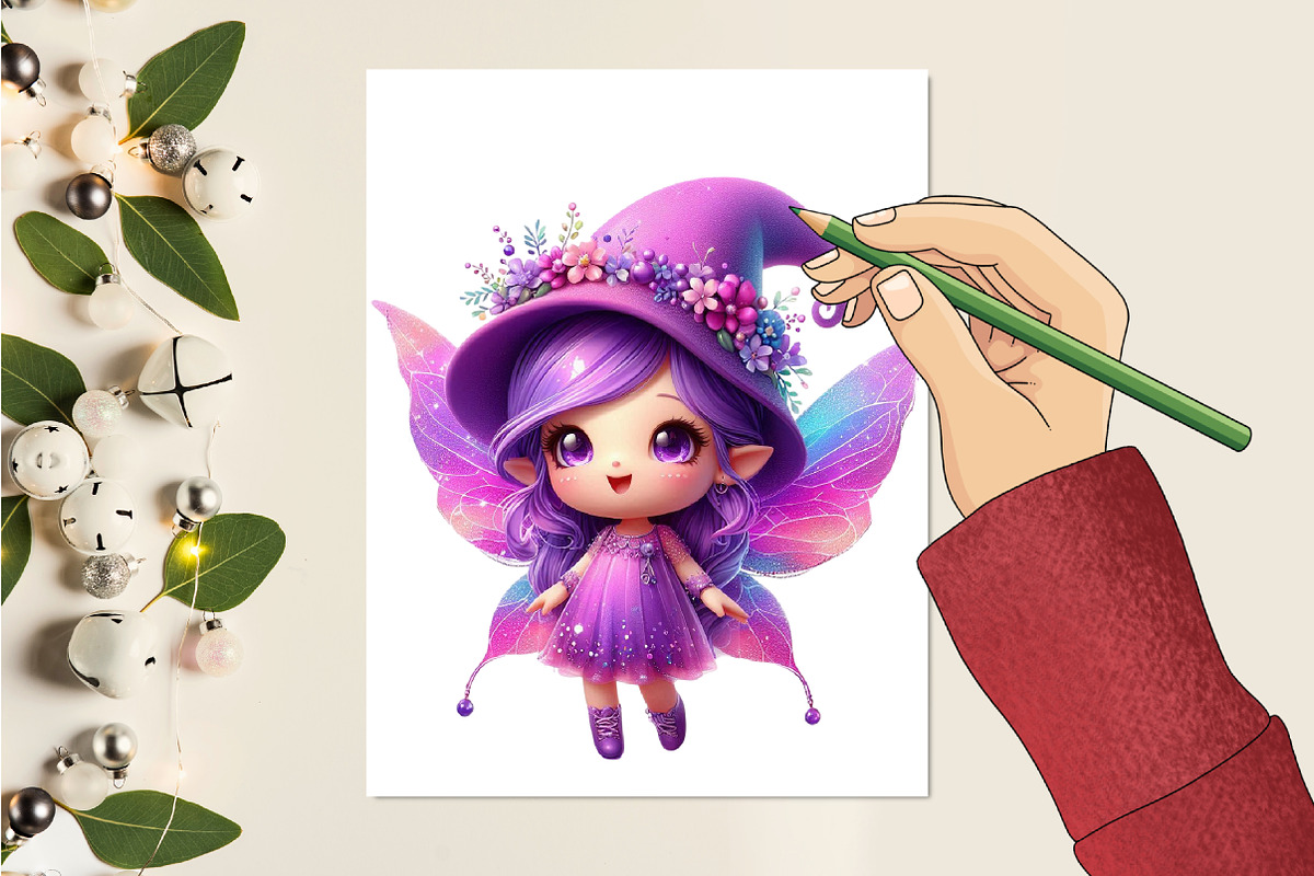 Purple Cute Fairy Clipart, an Illustration by RobertsArt (Photo 2 of 7)