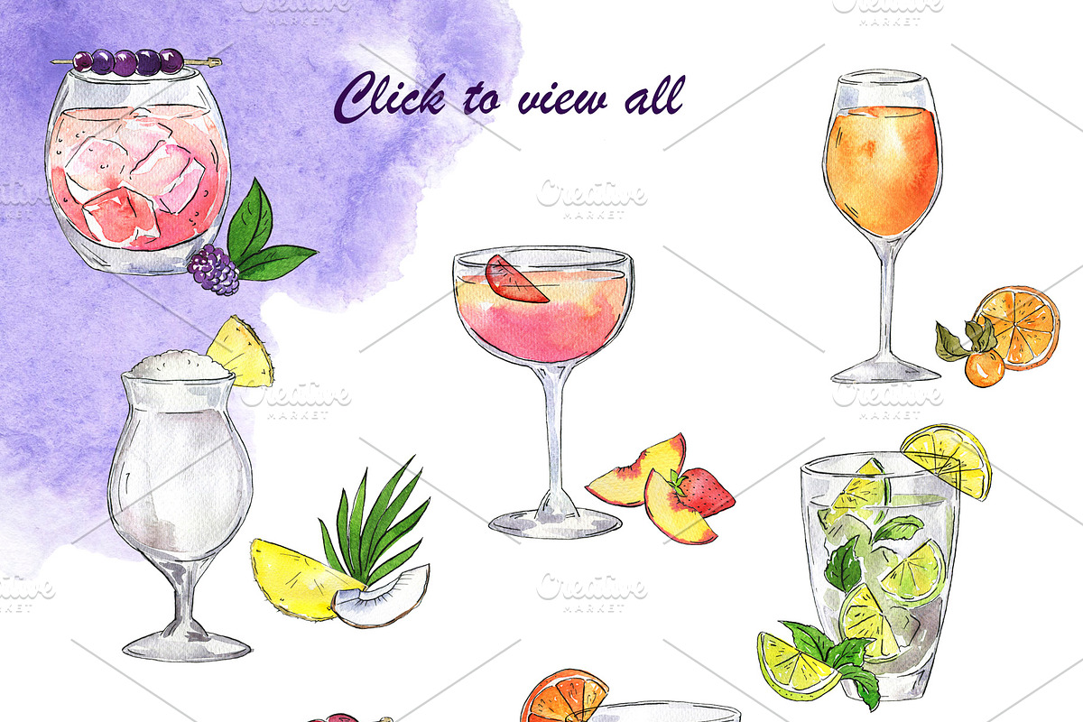 Summer cocktail sketches, a Food Illustration by Watercolor & sketches (Photo 4 of 5)