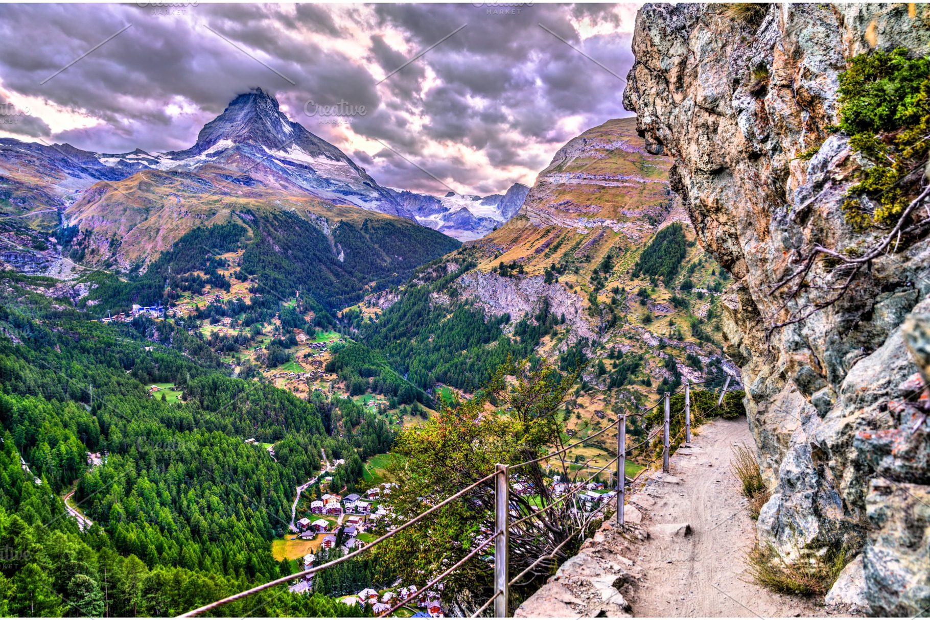 View of matterhorn mountain from a featuring switzerland, mountain, and alps, a Nature Photo by Leonid Andronov