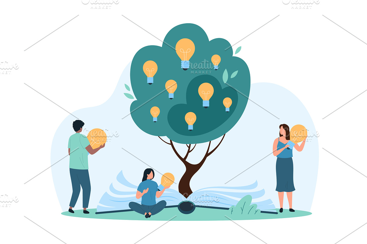 Creative thinking & idea strategy, an Education Illustration by Flashvector