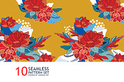 10 Japan Seamless floral pattern set, a Pattern Graphic by Anttoniu (Thumbnail 2 of 5)