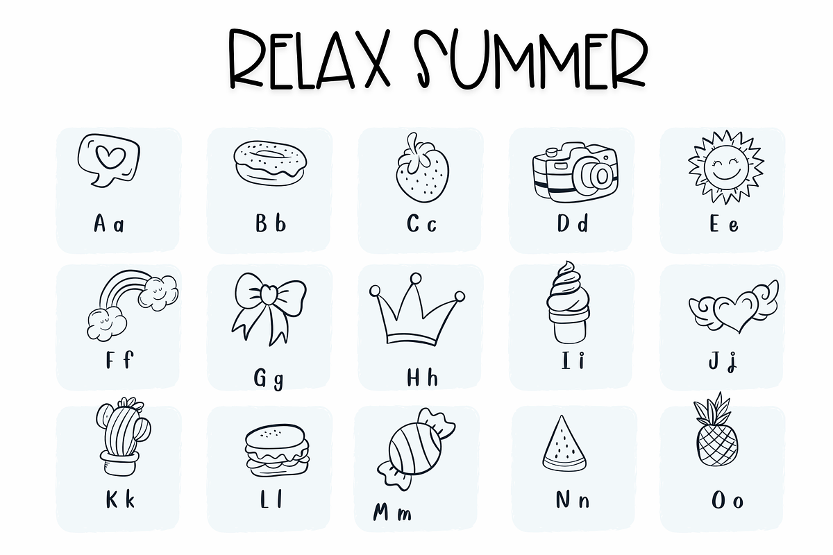 Relax Summer| Symbols Fonts, a Symbol Font by Sirinart (Photo 3 of 12)