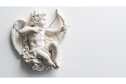 White stone sculpture of a cherub, an Illustration by Sergey Kotenev