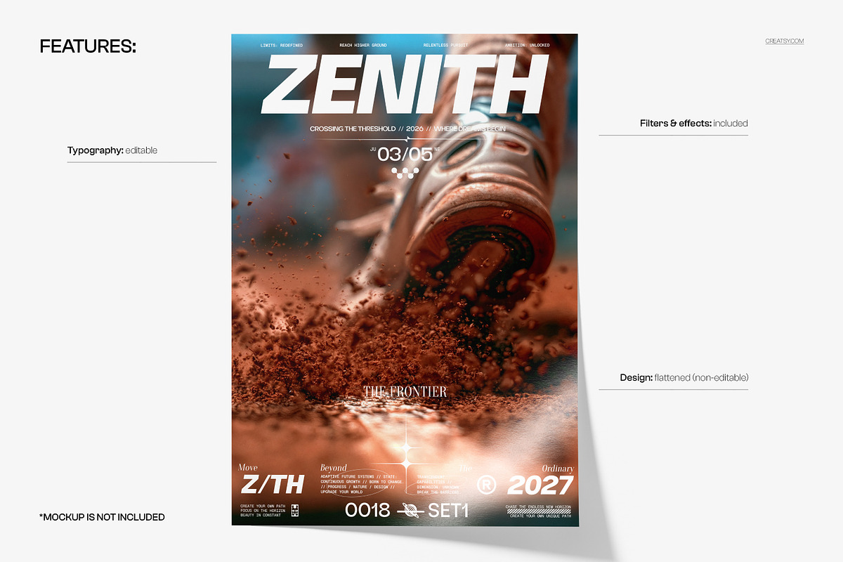 Reach Higher Ground Poster Template, a Poster Template by creatsy5 (Photo 2 of 4)