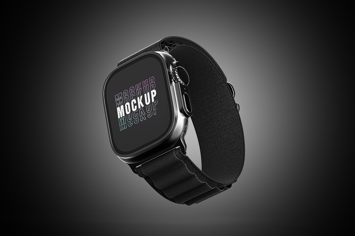 Apple Watch Ultra Mockup, a Wearable Device Mockup by pixelmock (Photo 11 of 17)