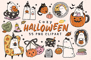 Cozy Halloween PNG Clipart Bundle, a Seasonal Illustration by LemonDesign