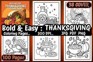 Easy Thanksgiving Coloring Book