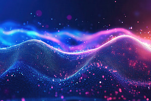 Colorful abstract digital waves, a Photo by Pavel_design