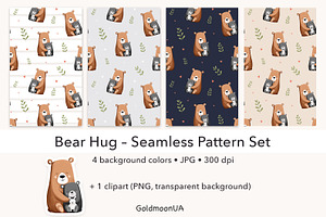 Bear Hug Patterns & Clipart