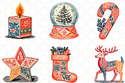 Patchwork Christmas Watercolor, an Illustration by Black Bird Studio (Thumbnail 5 of 6)