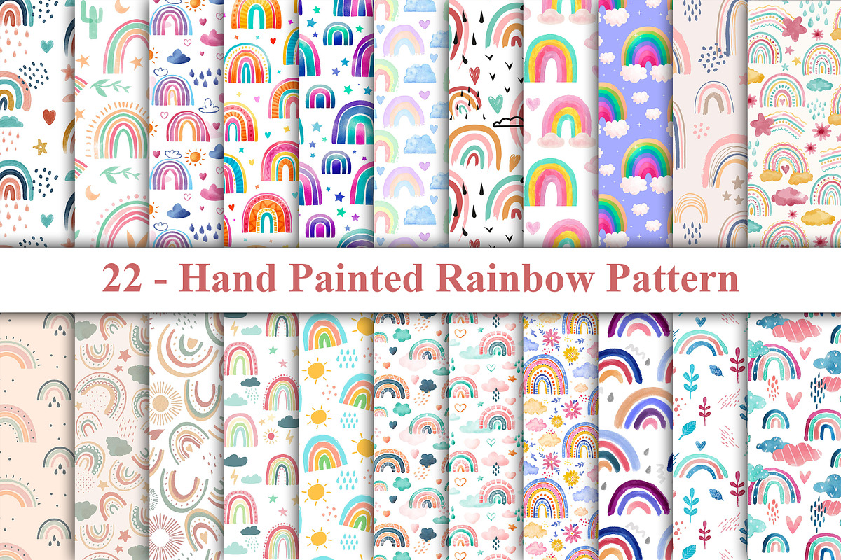 Hand Painted Rainbow Pattern, a Pattern Graphic by Digital Studio (Photo 1 of 4)