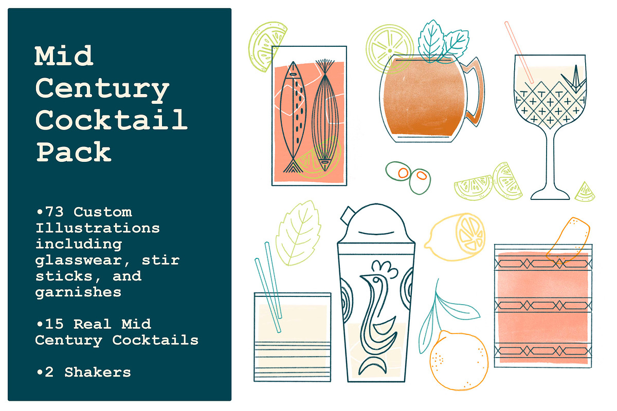 Mid Century Cocktail Pack, a Graphic by Abigail Creative (Photo 1 of 3)