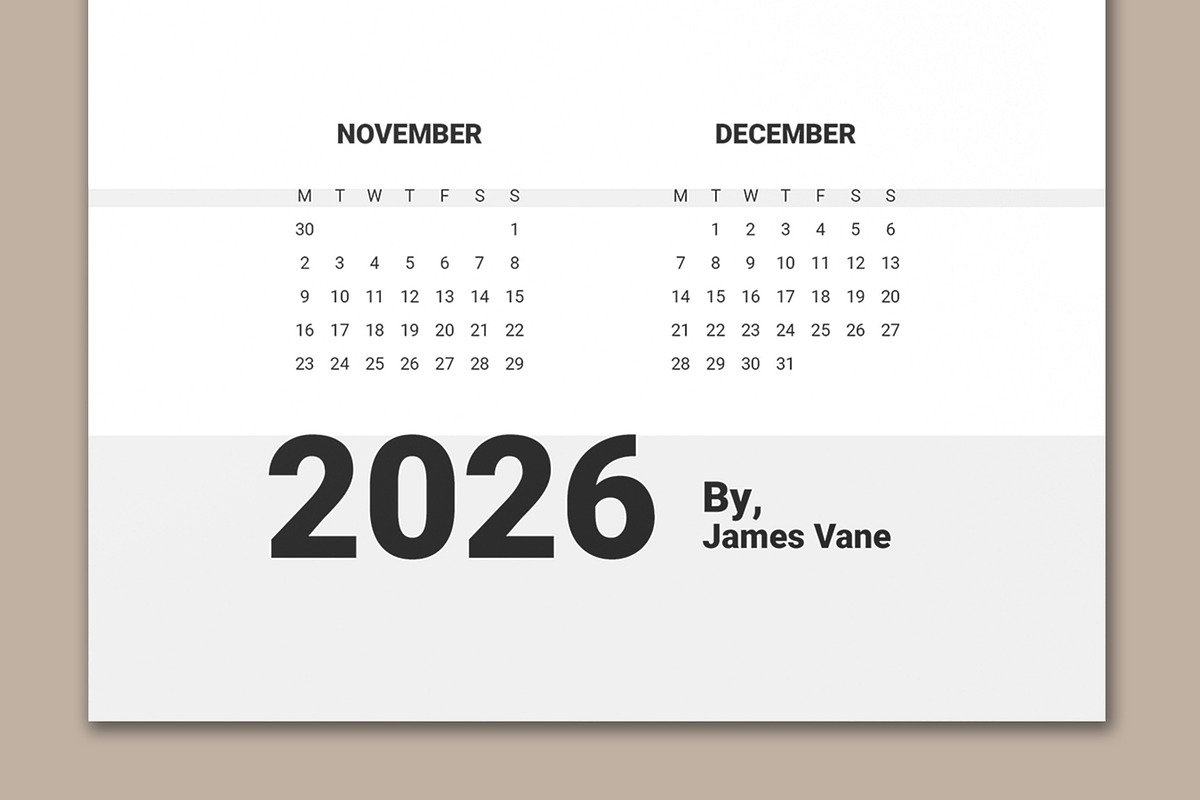 Calendar 2026 Design Layout