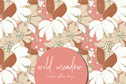 Wild big warm bold flowers meadow, a Pattern Graphic by Cotton Melon pattern Shop (Thumbnail 1 of 5)