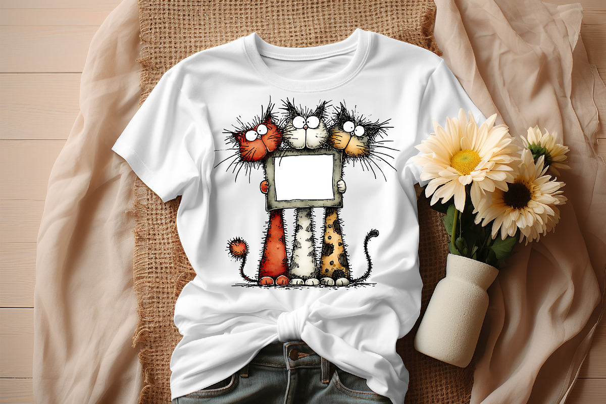 Christmas Whimsical Cats Clipart, an Illustration by Craft Nest (Photo 8 of 10)