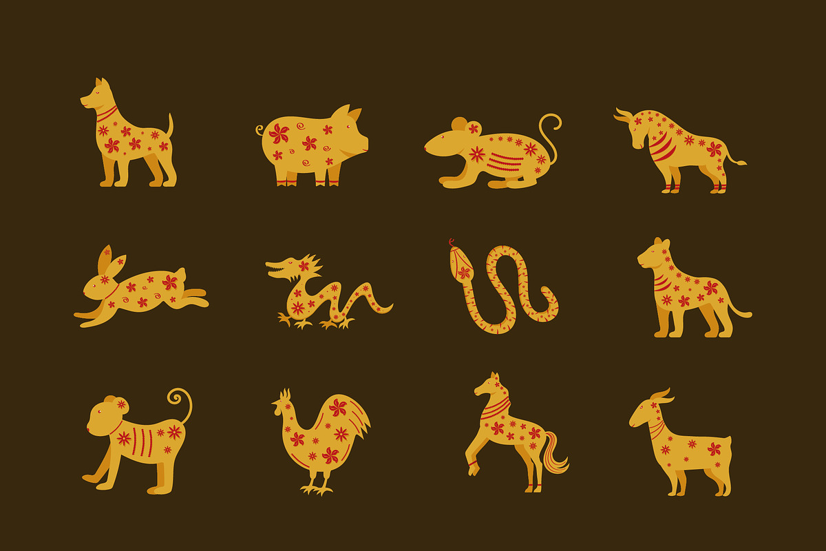 Chinese Zodiac Animals Set