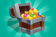 Cartoon treasure for game interface, a Finance Illustration by Nikelser (Thumbnail 3 of 4)