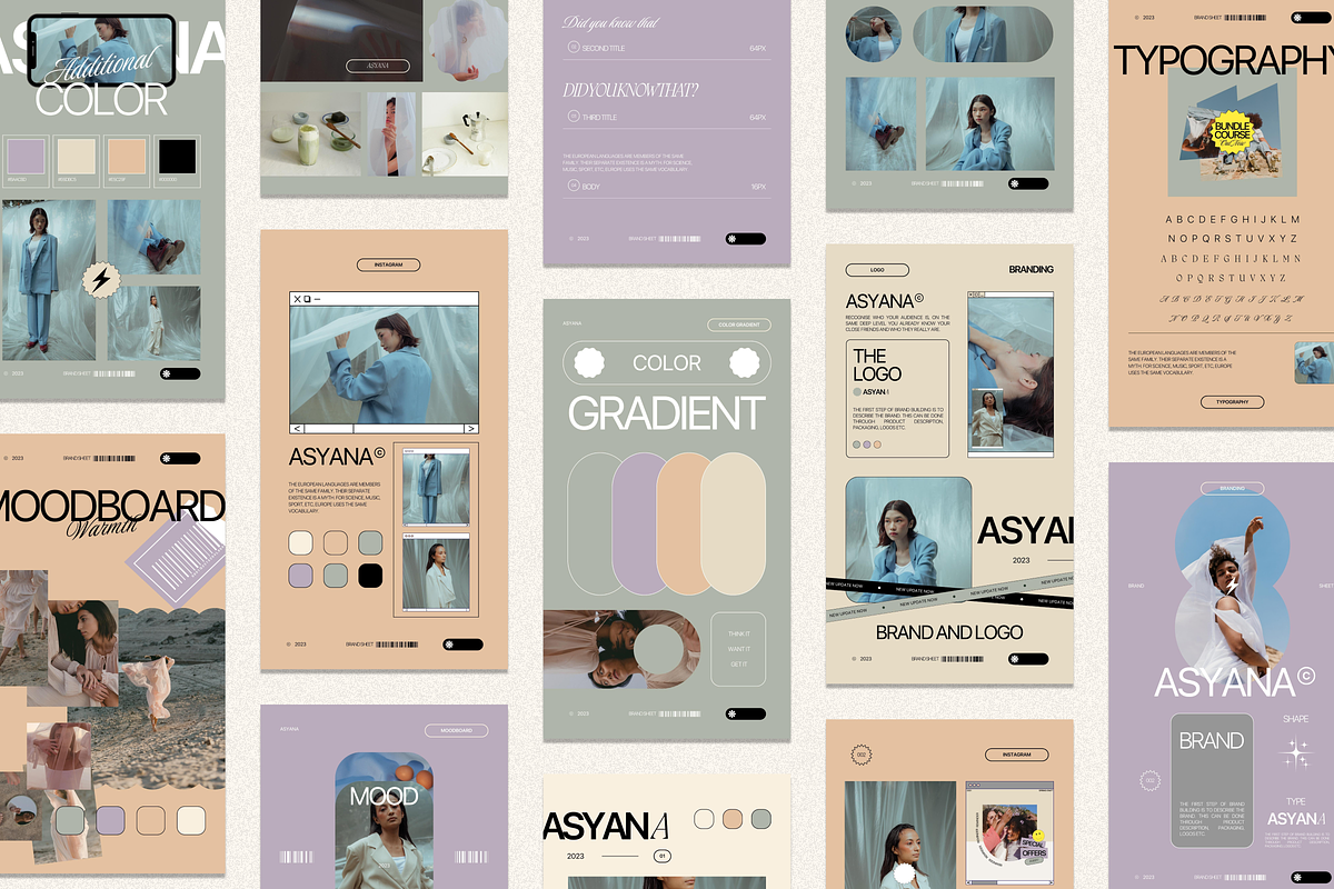 Asyana - Brand Sheet Template, a Branding & Logo Template by Creavora (Photo 2 of 9)