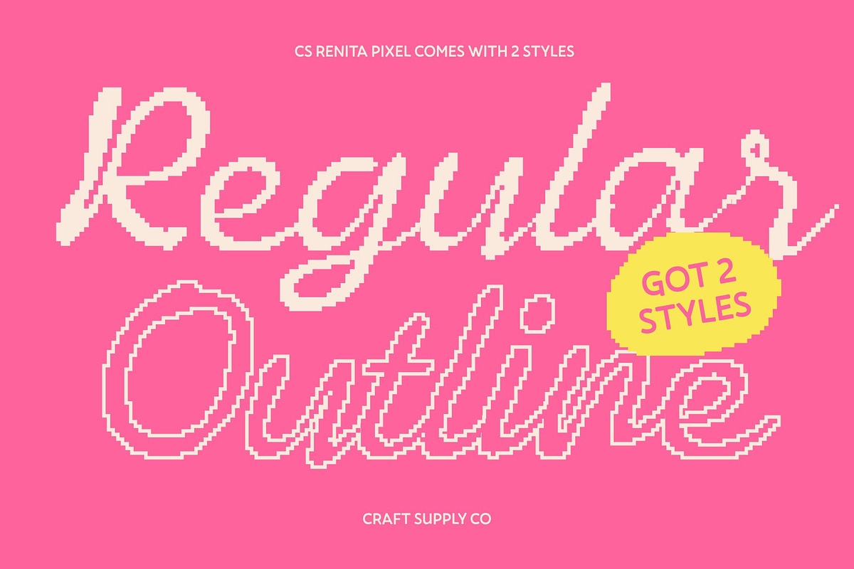 CS Renita Pixel, a Script Font by Craft Supply Co. (Photo 4 of 8)