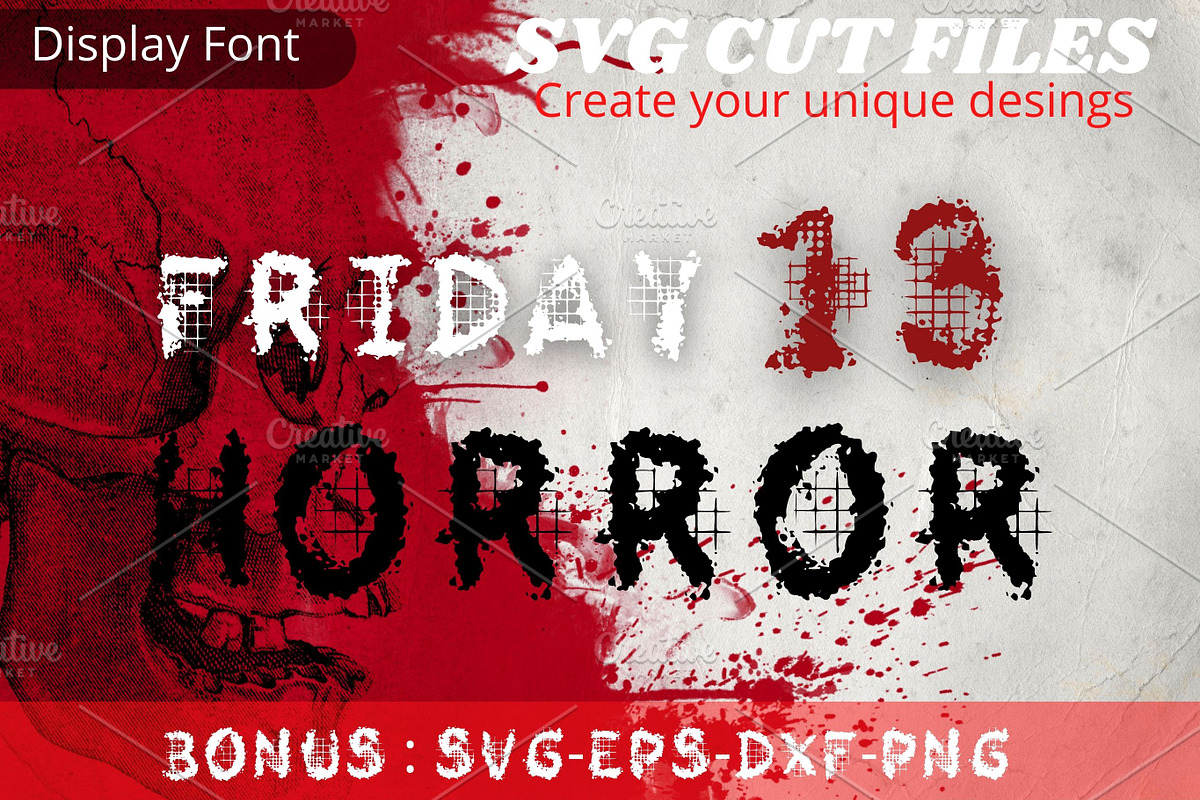 Friday 13 Horror font, SVG Font, a Font by Tattoo Worker Studio (Photo 1 of 4)