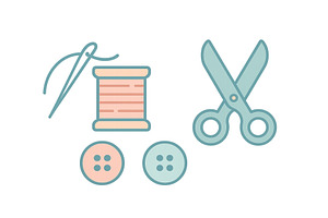 Crafting with thread, buttons, and, an Illustration by ZinetroN