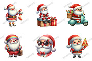 Quirky Santa PNG Clipart Bundle, an Illustration by designcity5 (Thumbnail 2 of 5)