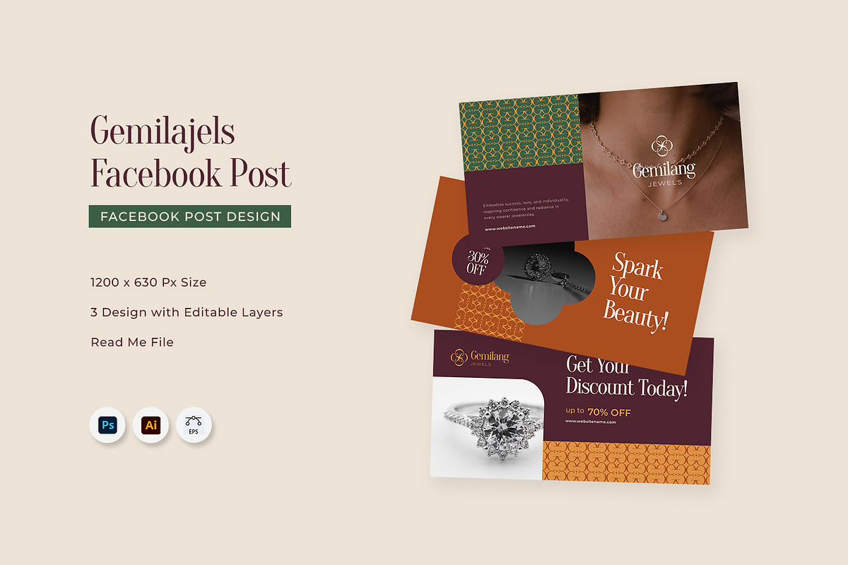 Gemilajels - Facebook Post, a Social Media Template by Fannan Studio (Photo 1 of 3)