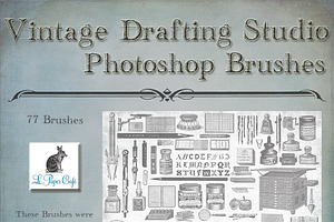 Vintage Drafting Studio Brush Set